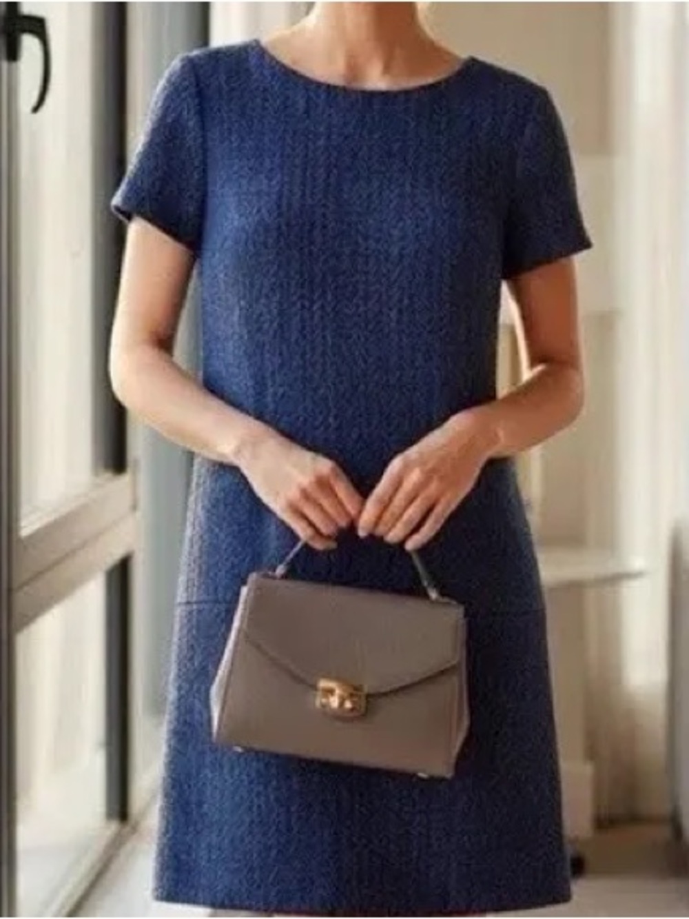 Alice + Olivia Liv Herringbone Drop-Waist Dress